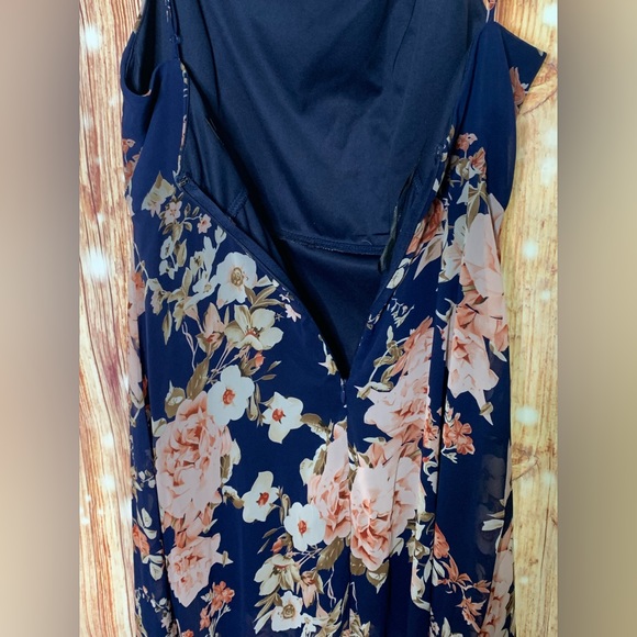 Lulus Reflection High Low Dress Size Medium Navy Floral - Picture 7 of 11